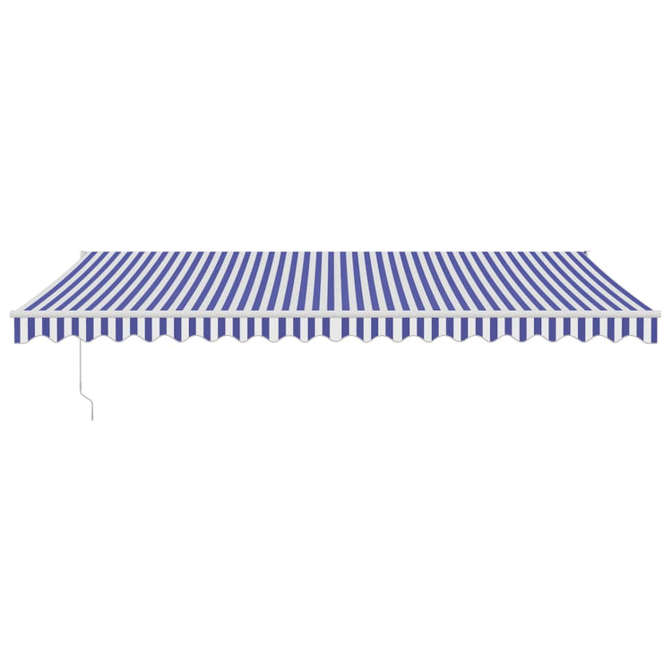 Vidaxl luifel uittrekbaar 5x3 m stof en aluminium blauw en wit