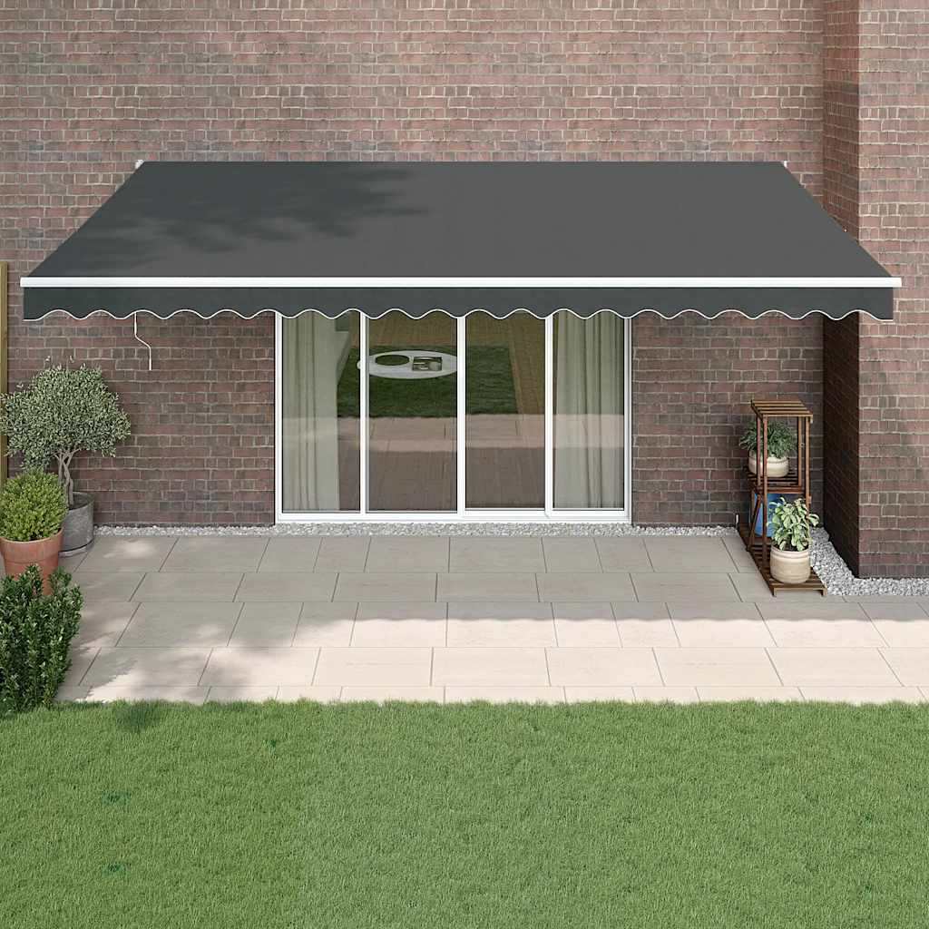 Vidaxl luifel uittrekbaar 5x3 m stof en aluminium antracietkleurig
