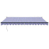 Vidaxl luifel uittrekbaar 4x3 m stof en aluminium blauw en wit