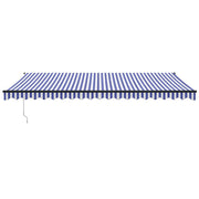 Vidaxl luifel uittrekbaar 5x3 m stof en aluminium blauw en wit - afbeelding 3