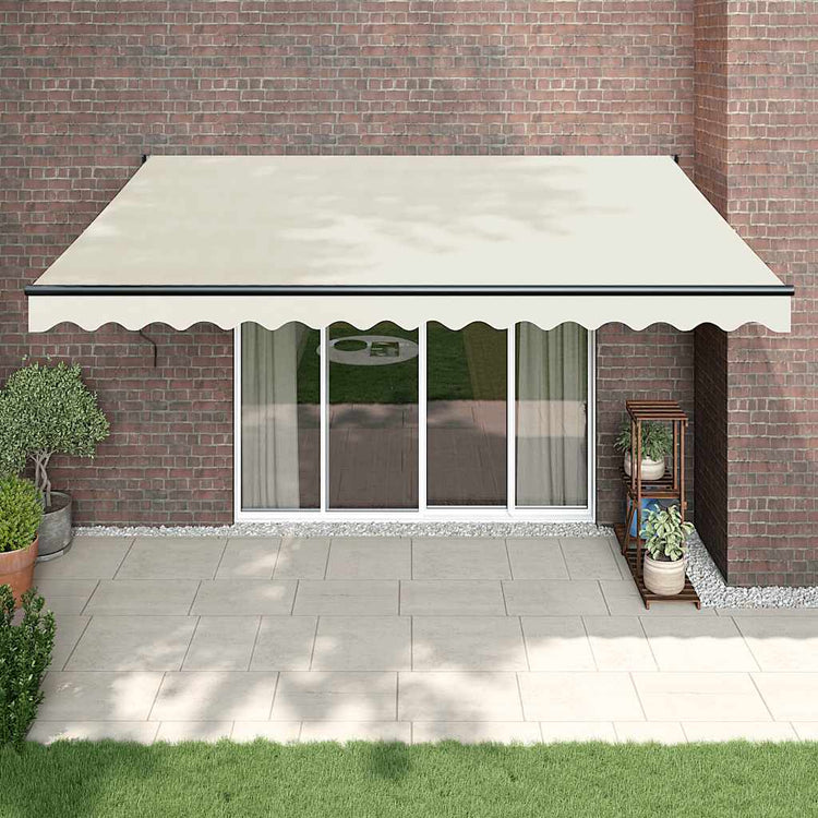Vidaxl luifel uittrekbaar 4x3 m stof en aluminium crèmekleurig