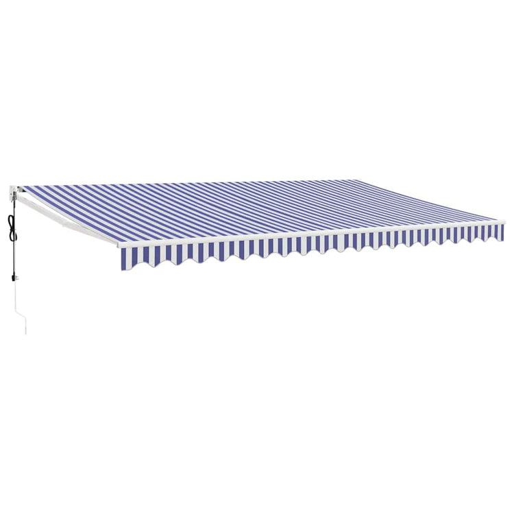 Vidaxl luifel automatisch uitschuifbaar 5x3 m blauw en wit