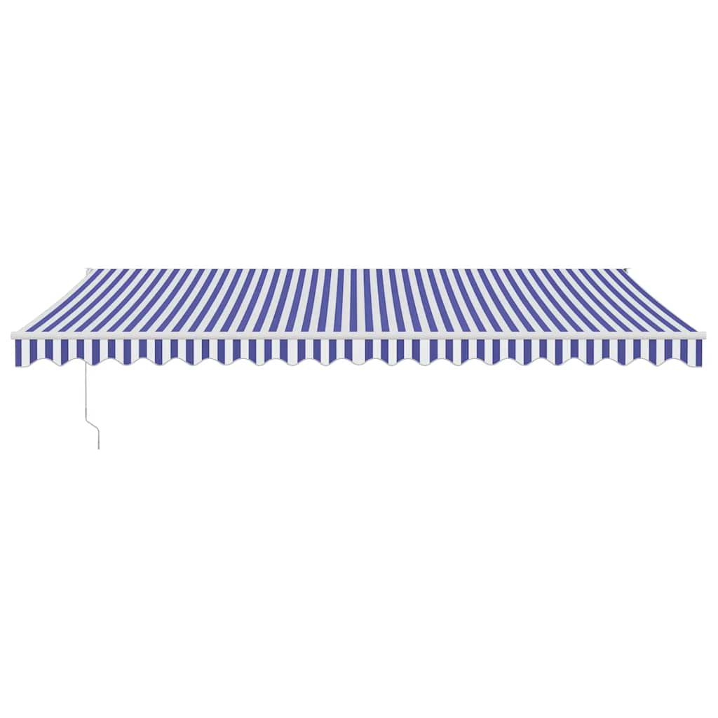 Vidaxl luifel automatisch uitschuifbaar 5x3 m blauw en wit