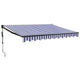 Vidaxl luifel elektrisch uitschuifbaar 3,5x2,5 m blauw en wit - afbeelding 2