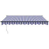 Vidaxl luifel elektrisch uitschuifbaar 3,5x2,5 m blauw en wit - afbeelding 3