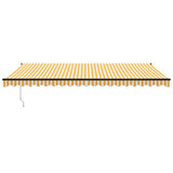 Vidaxl luifel automatisch uitschuifbaar 5x3 m geel en wit - afbeelding 3
