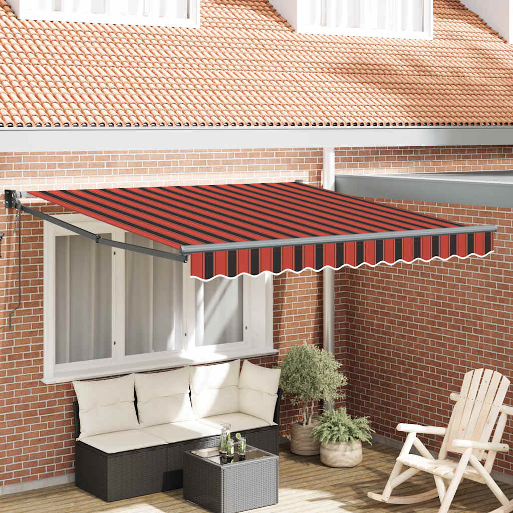 Vidaxl luifel automatisch uitschuifbaar 3,5x2,5 m oranje en bruin