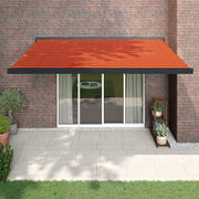 VidaXL Luifel uittrekbaar 4,5x3 m stof en aluminium oranje en bruin - afbeelding 1