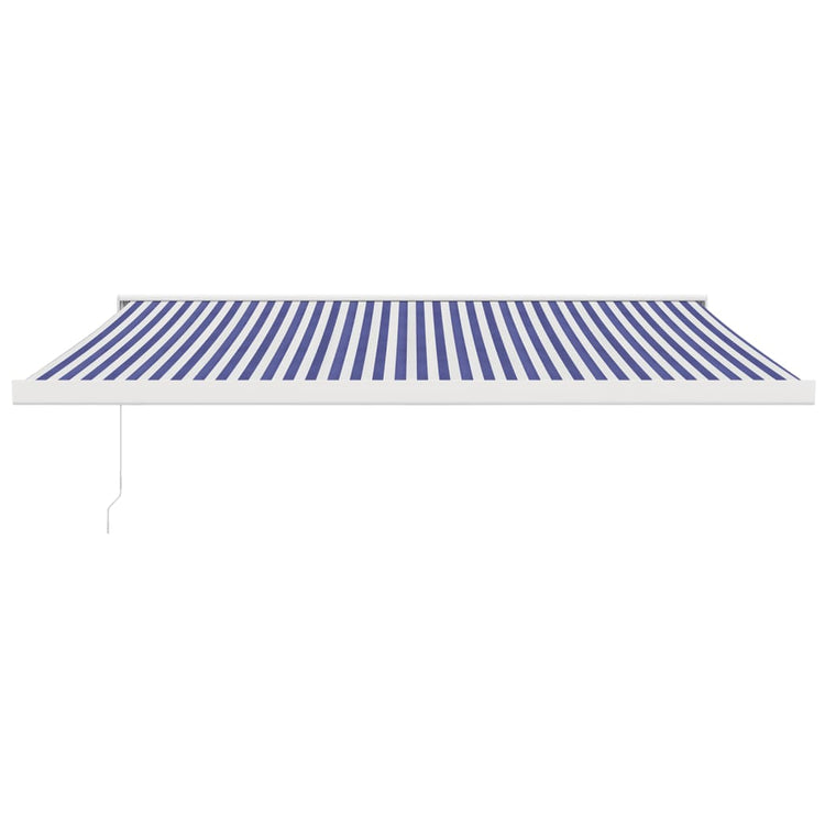 VidaXL Luifel uittrekbaar 4x3 m stof en aluminium blauw en wit