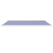 VidaXL Luifel uittrekbaar 5x3 m stof en aluminium blauw en wit - afbeelding 3