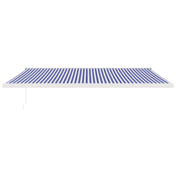 VidaXL Luifel uittrekbaar 5x3 m stof en aluminium blauw en wit