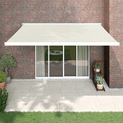 VidaXL Luifel uittrekbaar 4,5x3 m stof en aluminium crèmekleurig - afbeelding 1
