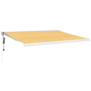 VidaXL Luifel uittrekbaar 4,5x3 m stof en aluminium geel en wit - afbeelding 2
