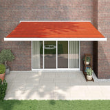 VidaXL Luifel uittrekbaar 4,5x3 m stof en aluminium oranje en bruin - afbeelding 1