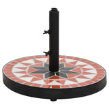 Vidaxl parasolvoet rond 12 kg terracotta wit - afbeelding 1