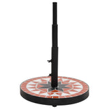 Vidaxl parasolvoet rond 12 kg terracotta wit - afbeelding 2