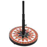 Vidaxl parasolvoet rond 12 kg terracotta wit - afbeelding 3