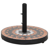 Vidaxl parasolvoet rond 12 kg terracotta wit - afbeelding 1