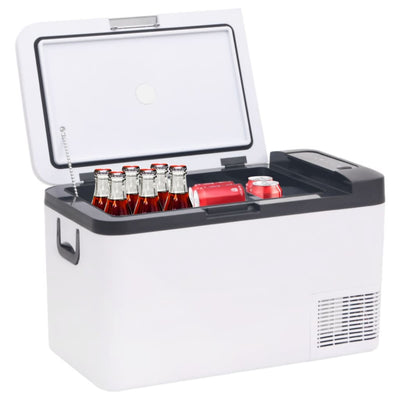 Vidaxl koelbox met handvat 18 l pp pe zwart en wit