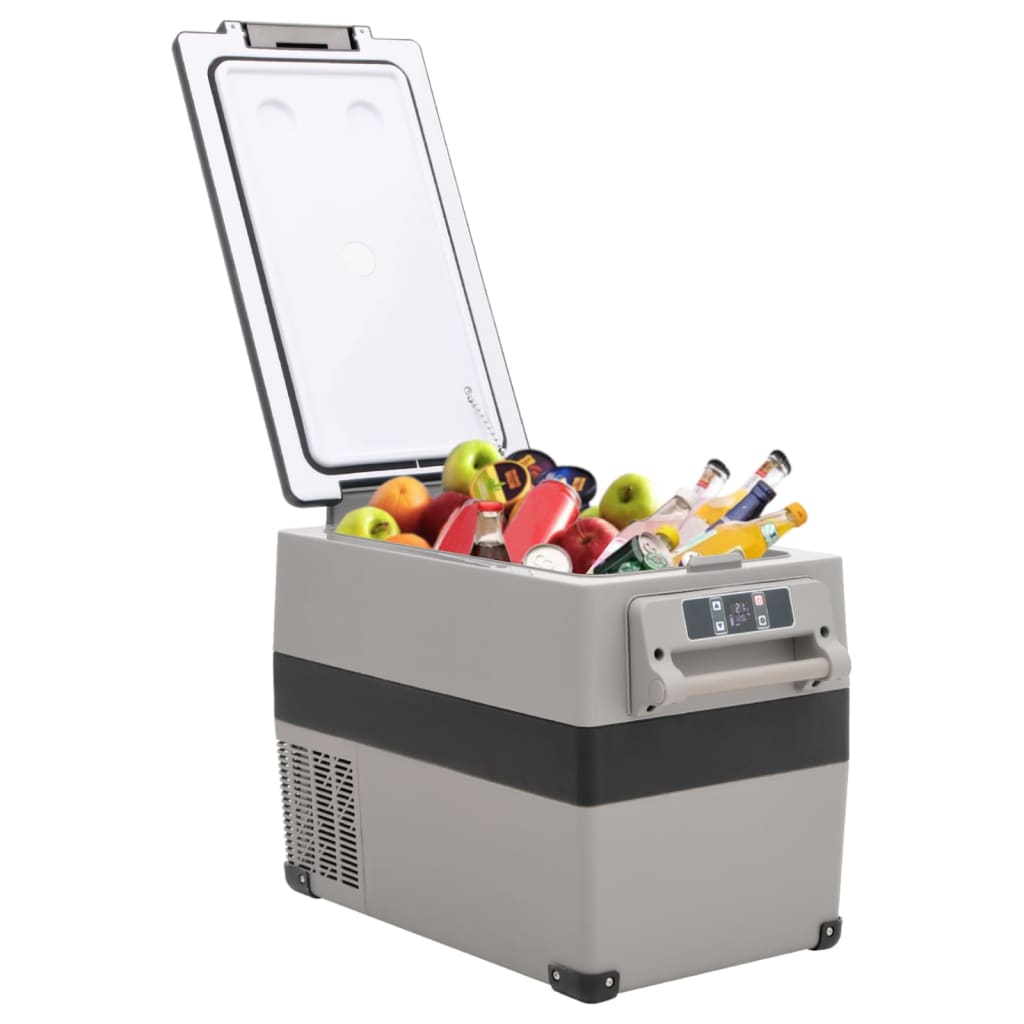 VidaXL Koelbox met handvat 45 L PP PE zwart en wit