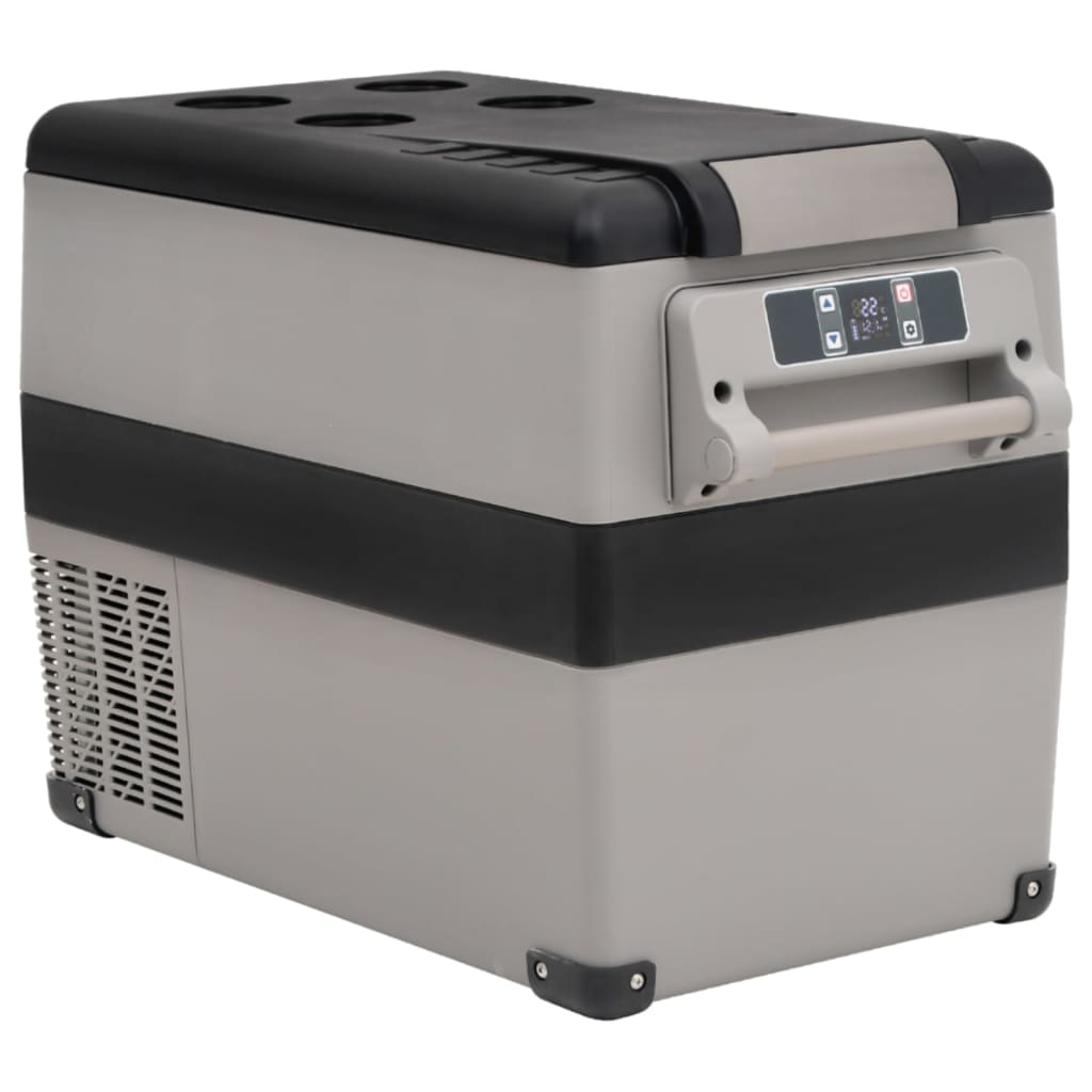 Vidaxl koelbox met handvat 55 l pp pe zwart en grijs