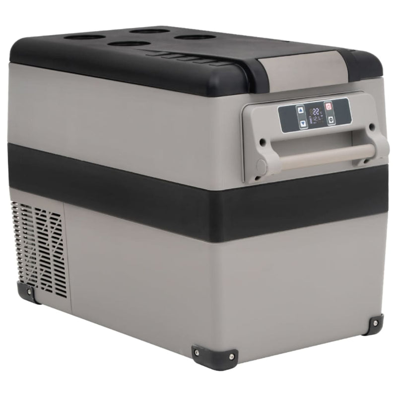 Vidaxl koelbox met handvat 55 l pp pe zwart en grijs