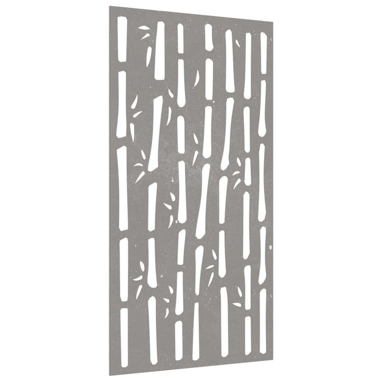 Vidaxl wanddecoratie tuin bamboe-ontwerp 105x55 cm cortenstaal