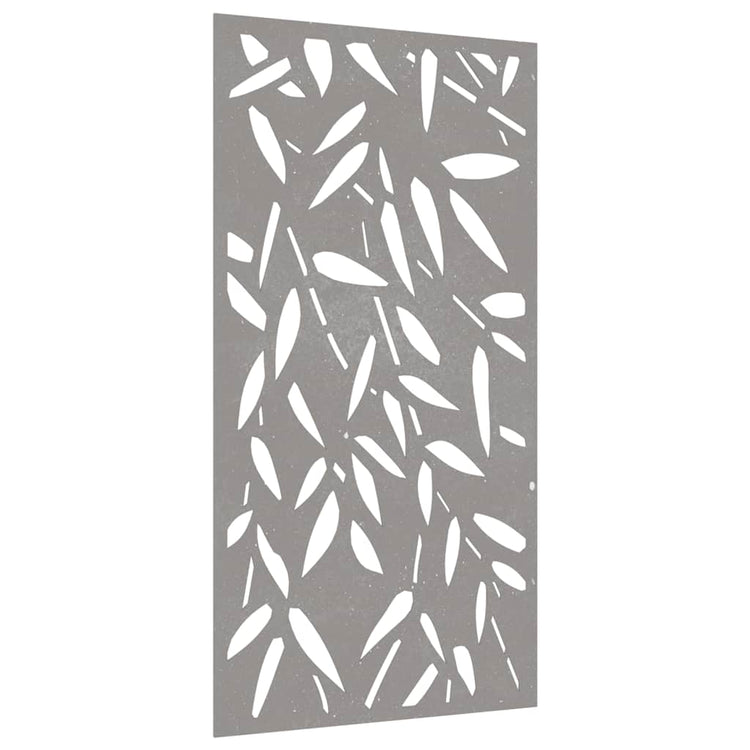 Vidaxl wanddecoratie tuin bamboebladontwerp 105x55 cm cortenstaal