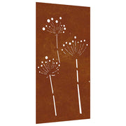 Vidaxl wanddecoratie tuin bloemenontwerp 105x55 cm cortenstaal - afbeelding 2