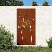 Vidaxl wanddecoratie tuin bloemenontwerp 105x55 cm cortenstaal - afbeelding 1