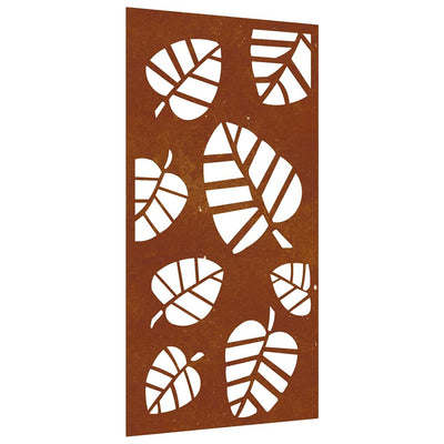 Vidaxl wanddecoratie tuin bladontwerp 105x55 cm cortenstaal
