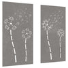 Vidaxl wanddecoratie tuin 2 st bloemenontwerp 105x55 cm cortenstaal