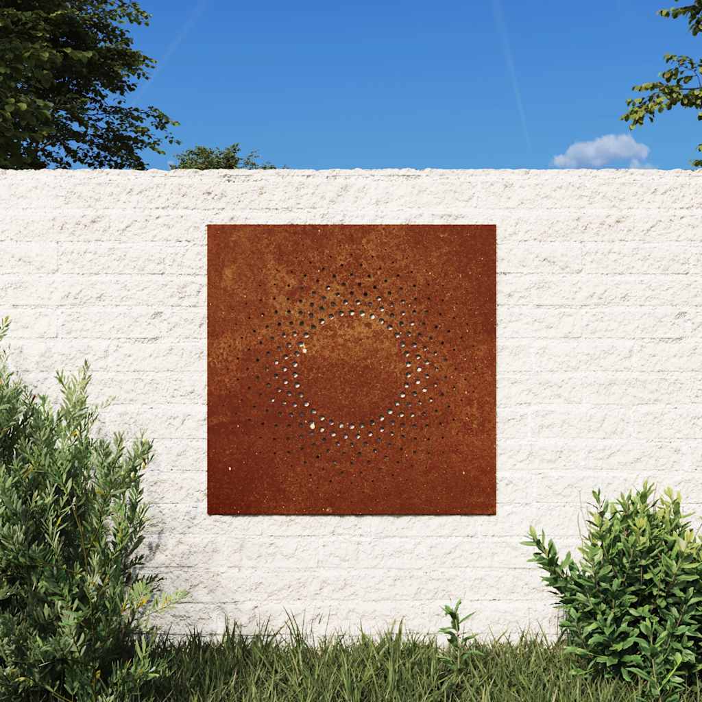 Vidaxl wanddecoratie tuin zonontwerp 55x55 cm cortenstaal