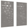 Vidaxl wanddecoratie tuin 2 st bloemenontwerp 105x55 cm cortenstaal