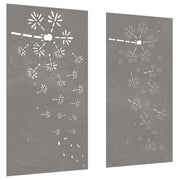 Vidaxl wanddecoratie tuin 2 st bloemenontwerp 105x55 cm cortenstaal - afbeelding 3