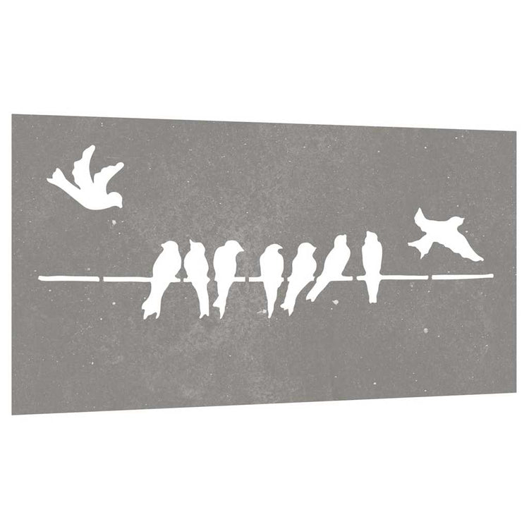 Vidaxl wanddecoratie tuin vogelontwerp 105x55 cm cortenstaal