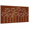 Vidaxl wanddecoratie tuin bloemenontwerp 105x55 cm cortenstaal