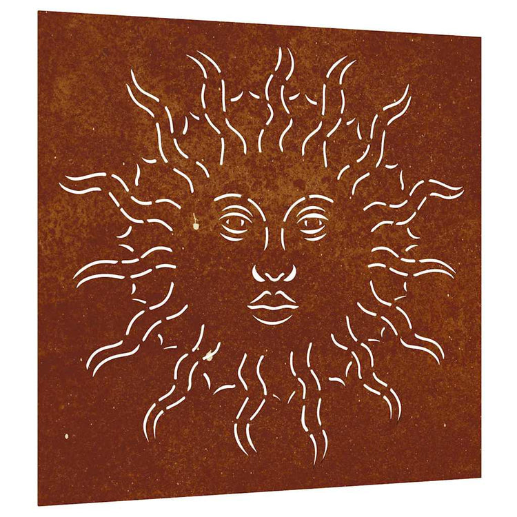 Vidaxl wanddecoratie tuin zonontwerp 55x55 cm cortenstaal