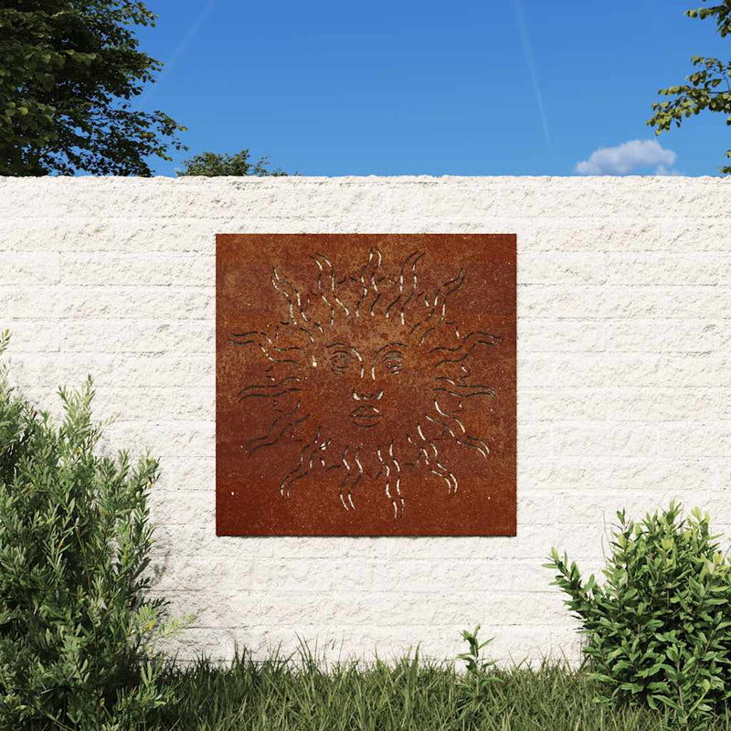Vidaxl wanddecoratie tuin zonontwerp 55x55 cm cortenstaal