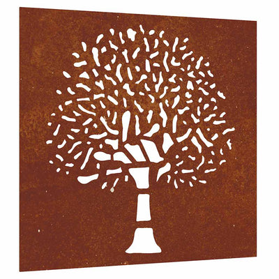 Vidaxl wanddecoratie tuin boomontwerp 55x55 cm cortenstaal