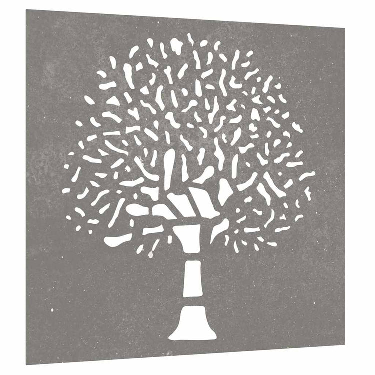 Vidaxl wanddecoratie tuin boomontwerp 55x55 cm cortenstaal