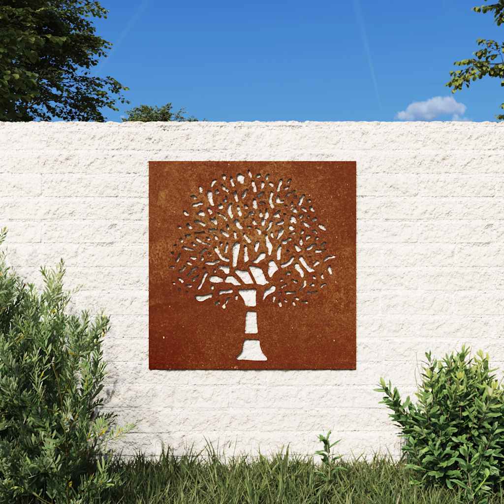 Vidaxl wanddecoratie tuin boomontwerp 55x55 cm cortenstaal