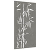 Vidaxl wanddecoratie tuin bamboe-ontwerp 105x55 cm cortenstaal