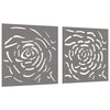 Vidaxl wanddecoratie tuin 2 st rozenontwerp 55x55 cm cortenstaal
