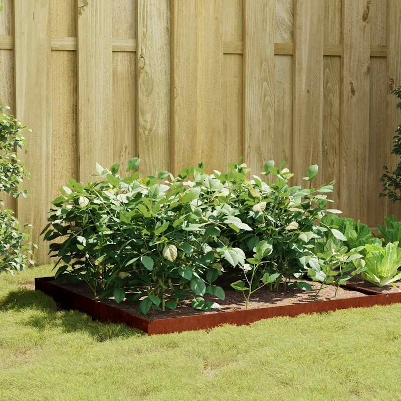 Vidaxl plantenbak verhoogd 100x100x18,5 cm cortenstaal