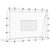 Vidaxl voetbalrebounder 184x61x123 cm staal en pe wit en zwart - afbeelding 2