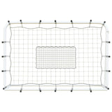 Vidaxl voetbalrebounder 184x61x123 cm staal en pe wit en zwart - afbeelding 3