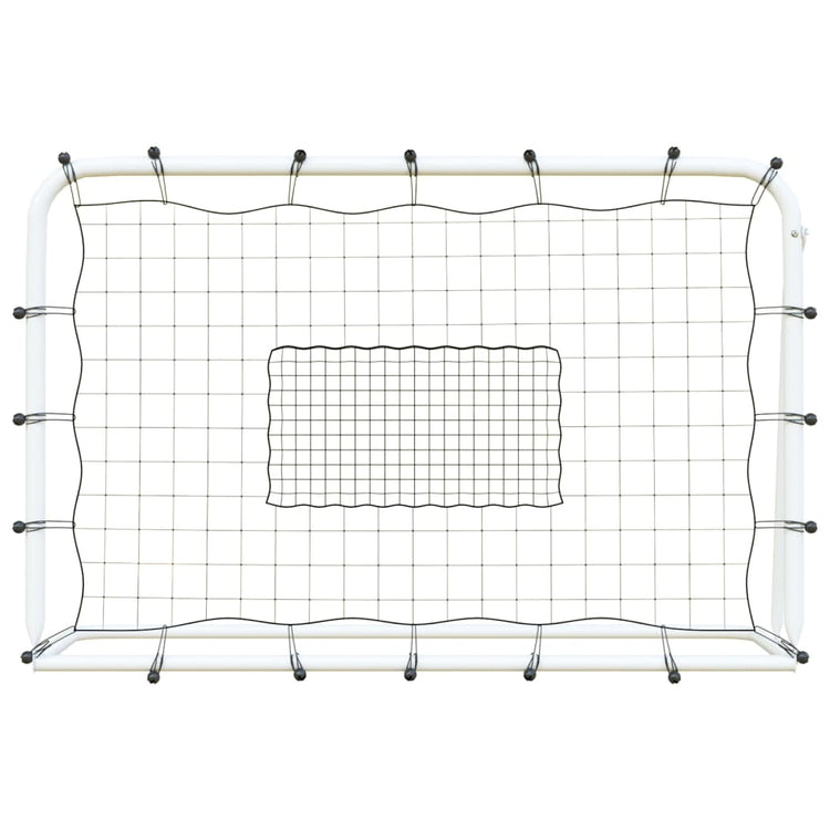 Vidaxl voetbalrebounder 184x61x123 cm staal en pe wit en zwart