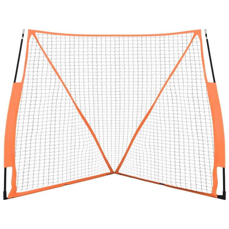 Vidaxl honkbalnet draagbaar 183x182x183cm staal polyester oranje zwart