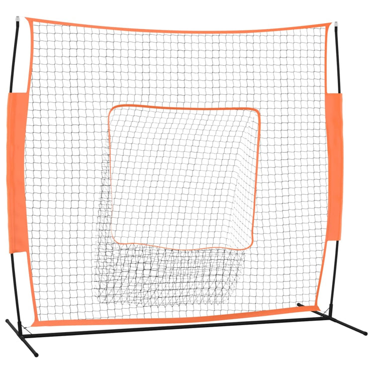 VidaXL Honkbalnet draagbaar 219x107x212 cm staal polyester rood zwart
